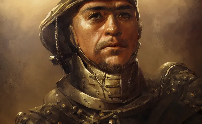 Image similar to spanish conquer soldier francisco pizarro, symmetrical portrait, wide view, high detailed, full perfect, high detail, by craig mullins, peter mohrbacher, unreal engine, octane rendered, 8 k, trending on artstation