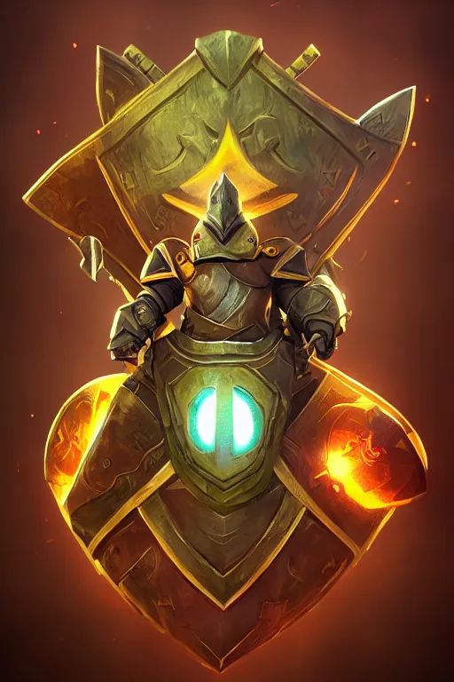 Image similar to shield fantasy epic legends game icon stylized digital illustration radiating a glowing aura global illumination ray tracing hdr fanart arstation by ian pesty and katarzyna da „ bek - chmiel