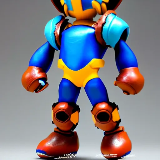 Image similar to realistic scultpure of sneaker design, sneaker design megaman capcom style mixed with aztec mayan native street fashion, painted by akira toriyama and studio ghibli princess mononoke megaman capcom