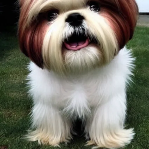 Prompt: Shih Tzu going super Saiyan, realistic