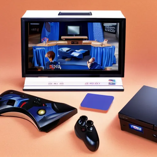 Image similar to the latest sega videoconsole, product catalog