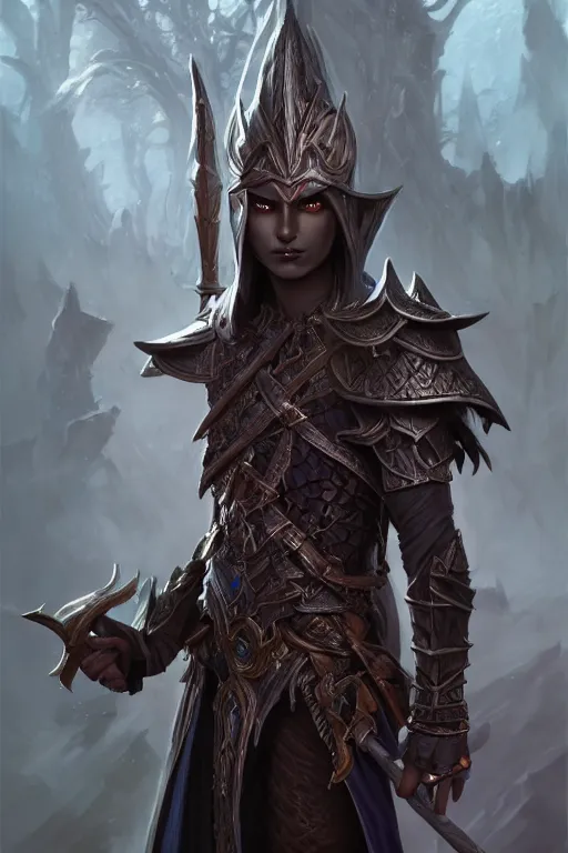 Image similar to dark elf prince, highly detailed, d & d, fantasy, highly detailed, digital painting, trending on artstation, concept art, sharp focus, illustration, global illumination, shaded, art by artgerm and greg rutkowski and fuji choko and viktoria gavrilenko and hoang lap