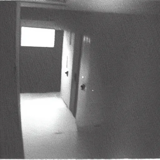 Image similar to ghostly figure, security footage