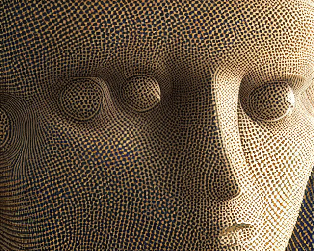 Image similar to a long shot of a giant award winning sculpture of a human head made out of human eyes, in the style of chad knight, hyper detailed, hyper realistic, ray tracing, 8 k resolution, sharp focus, realistic water