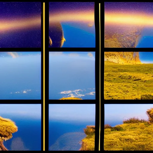 Image similar to planet earth. film strip. 9 frames.