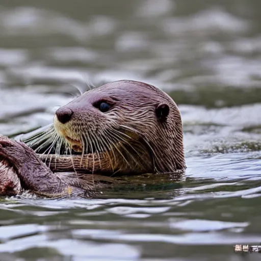 Prompt: Otter Mukbang.