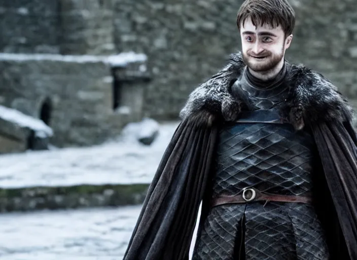 Image similar to daniel radcliffe as gelthinors in game of thrones, live action film, cinematic photo, clear hd image