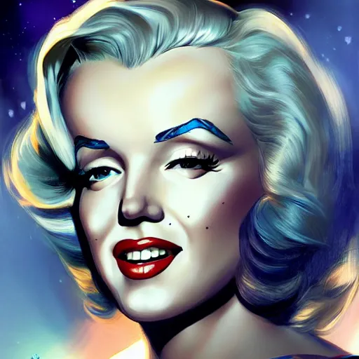 Prompt: marilyn monroe as supergirl, highly detailed, charlie bowater character art.