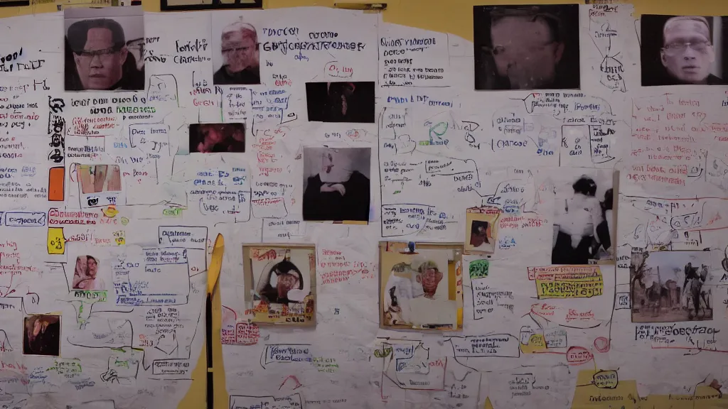 Image similar to Evidence board for the Mongolian Hank Hill conspiracy