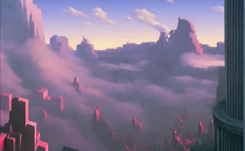 Prompt: A victorian city built above the clouds , very coherent, painted by Edward Hopper, Wayne Barlowe, painted by James Gilleard, airbrush, art by JamesJean