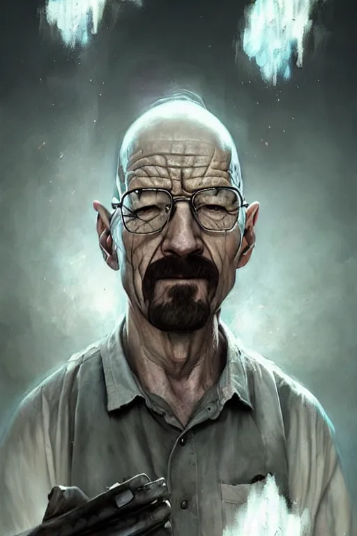 Image similar to character art by bastien lecouffe - deharme, walter white, absolute chad