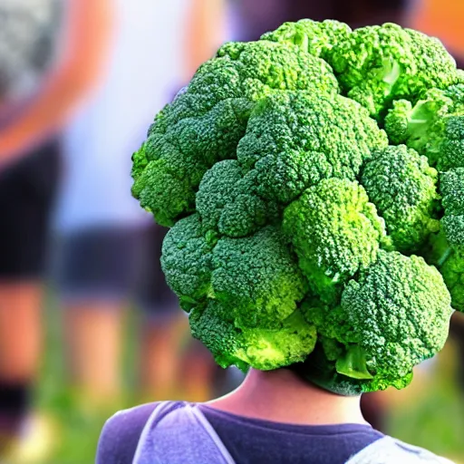 Image similar to a humanoid broccoli at a festival in the year 3 0 0 0