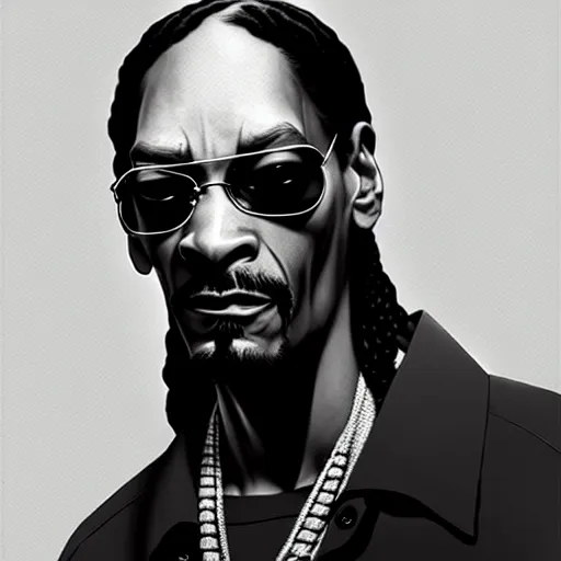 Image similar to snoop dog, sharp focus, illustration, highly detailed, digital painting, concept art, matte, art by ruan jia and wlop and greg rutkowski, masterpiece