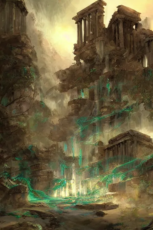 Prompt: digital painting detailed ruins magic the gathering by Cliff Childs