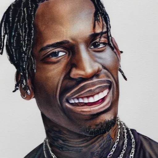 Image similar to Travis Scott by Brittany Myers, trending on ArtStation, detalied, 8K