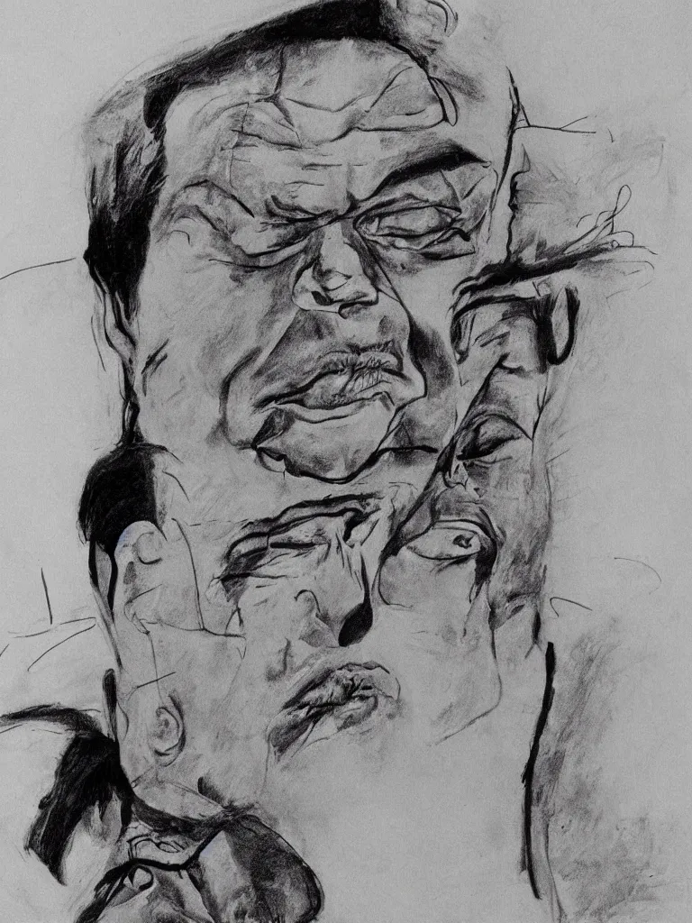 Prompt: jack nicholson drawn by federico fellini