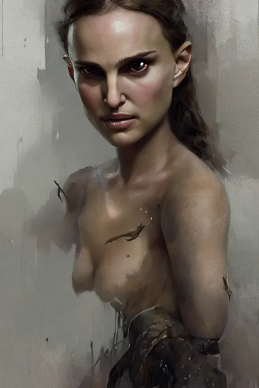 Image similar to young natalie portman, battle warrior, lord of the rings, tattoos, decorative ornaments, by carl spitzweg, ismail inceoglu, vdragan bibin, hans thoma, greg rutkowski, alexandros pyromallis, perfect face, fine details, realistic shading, photorealism