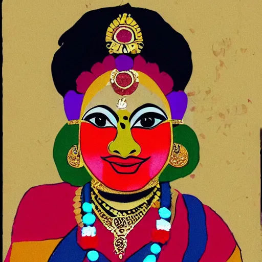 Image similar to adele as a Kathakali dancer, portrait