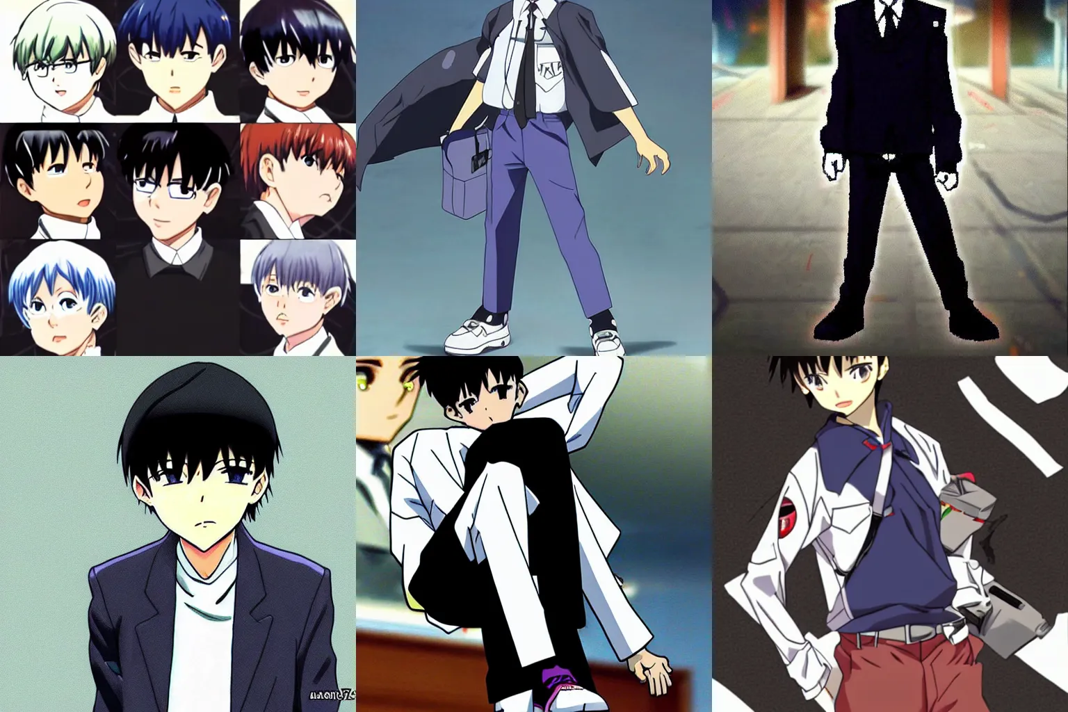 Prompt: Shinji Ikari has swag