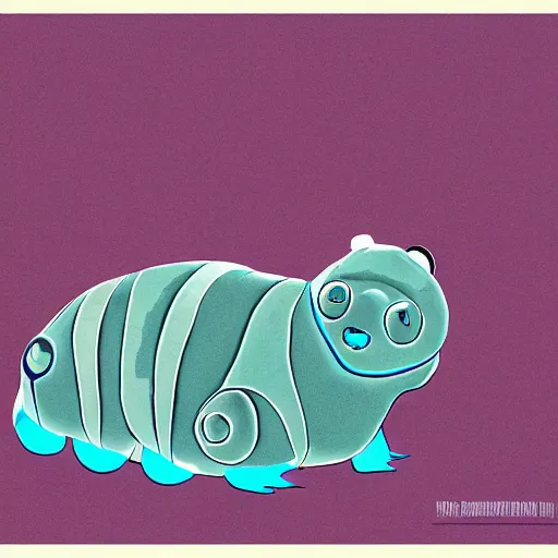 Prompt: tardigrade, water bear, style of charley harper