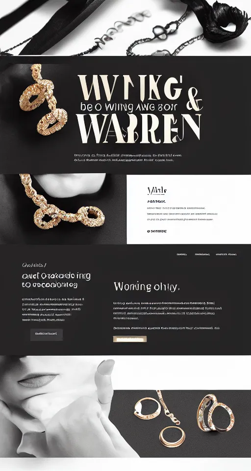 Prompt: landing page of a modern jewelry, web design, concept, awwwards, winning,