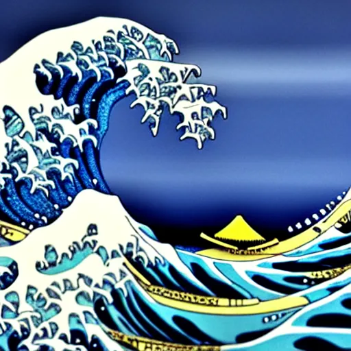 Image similar to A sculpture of The Great Wave off Kanagawa