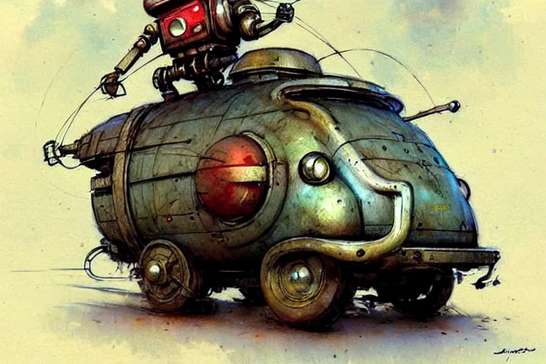 Prompt: adventurer ( ( ( ( ( 1 9 5 0 s retro future robot android fat rat wagon. muted colors. ) ) ) ) ) by jean baptiste monge!!!!!!!!!!!!!!!!!!!!!!!!! chrome red