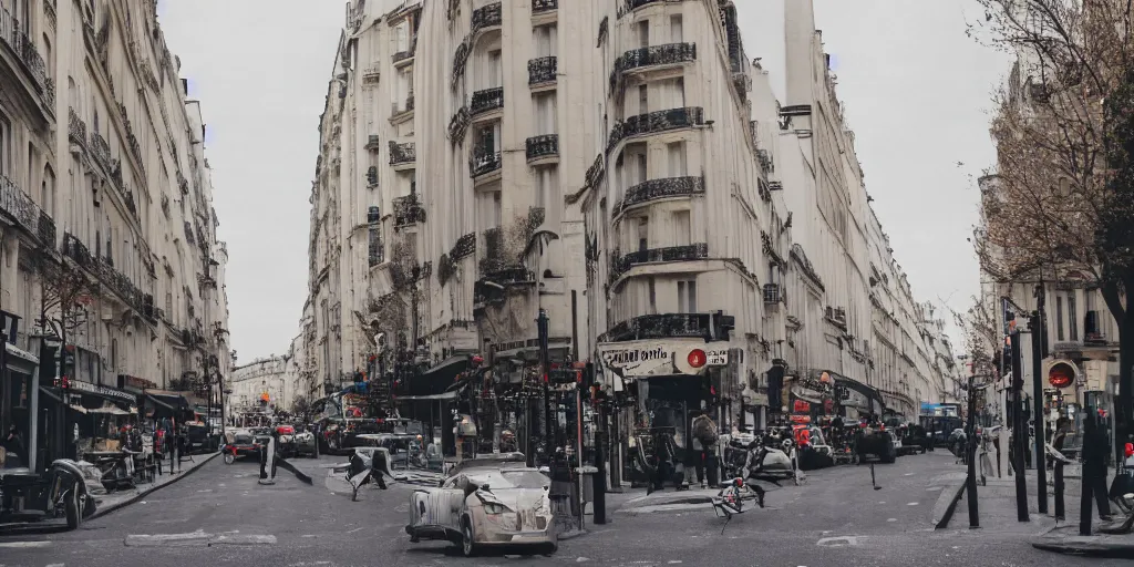 Prompt: streets of a mix of paris and new york