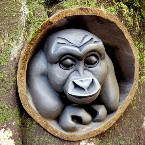 Image similar to potato carved as a monkey