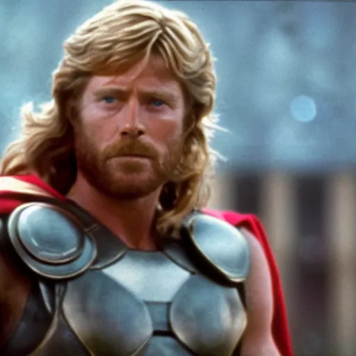 Image similar to still of robert redford as thor in thor ( 1 9 7 5 )