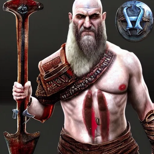 Image similar to benjamin!!!!! netanyahu!!!!!! as kratos from god of war