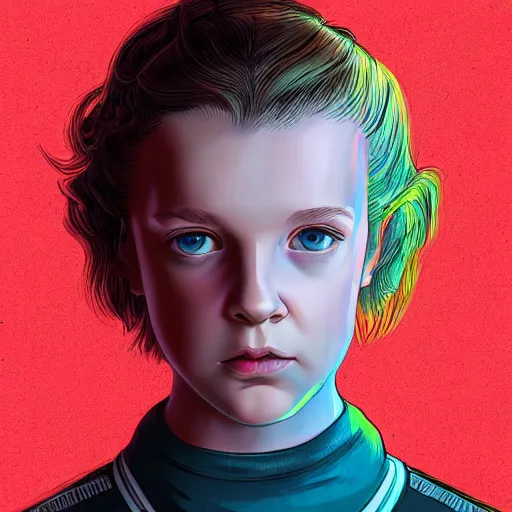 Prompt: a portrait of Eleven from Stranger things by Bowater Charlie , fantasy , digital, character,