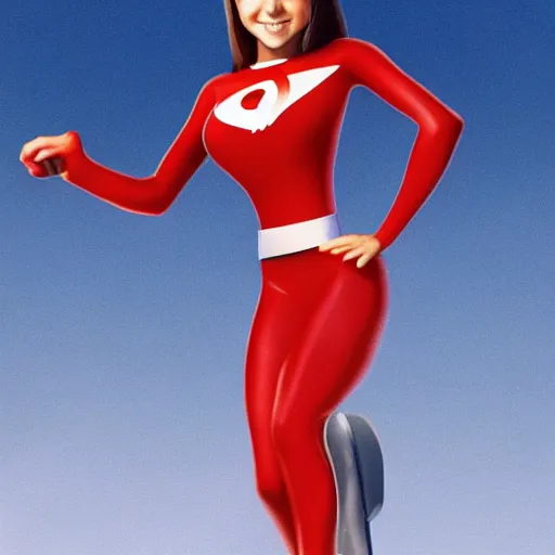 Image similar to live action young jennifer anniston as elastigirl