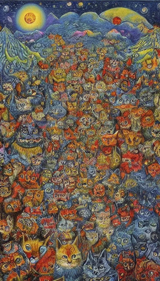 Image similar to the end of the world, by louis wain
