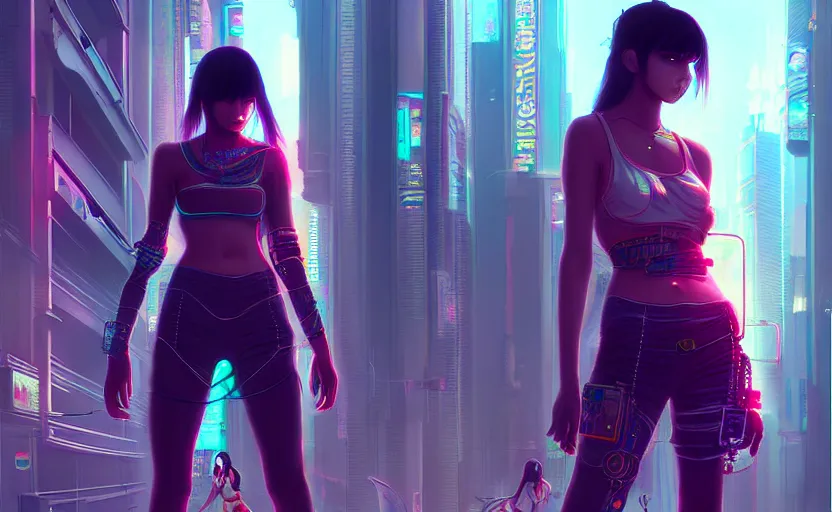 Image similar to cyberpunk india, anime, detailed art by wlop