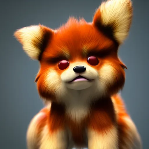 Image similar to photography of a realistic growlithe animal, ultra detailed, 8 k, cinematic lighting, natural background, trending on artstation, pokemon