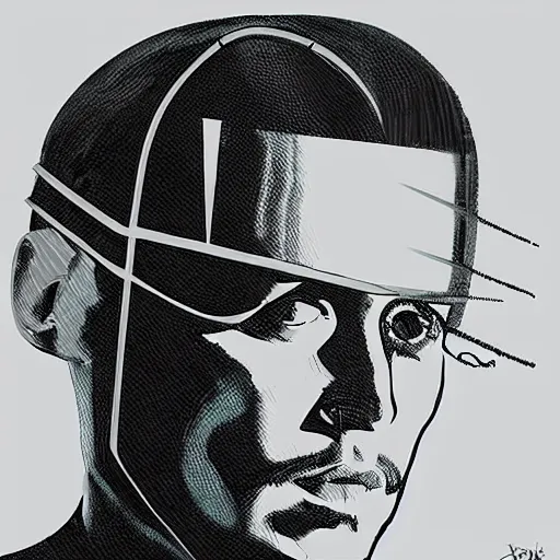 Image similar to johnny depp as a borg drone, tng, star trek, the borg, cybernetic implant, borg collective, hd, full length portrait, photorealistic