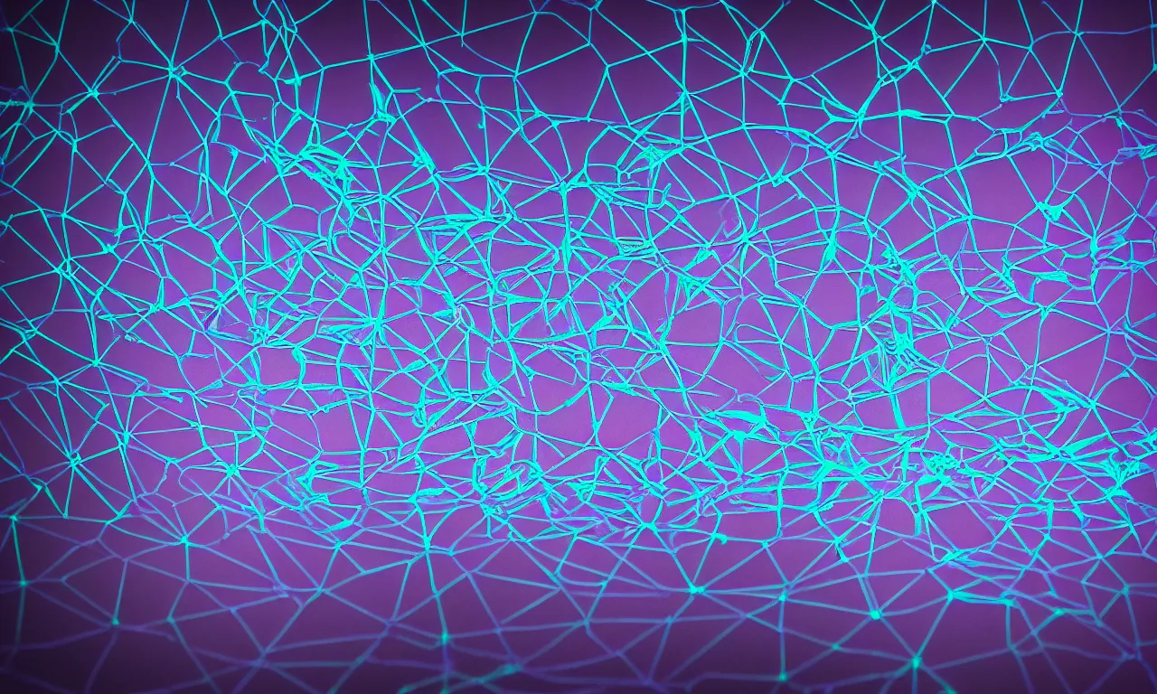 Image similar to reflexion neon cyberpunk voronoi depth fog wires connexion