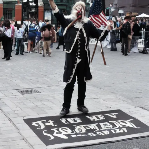 Prompt: 1776 street performer