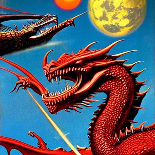 Image similar to dragon, vintage sci - fi art, by ed emschwiller