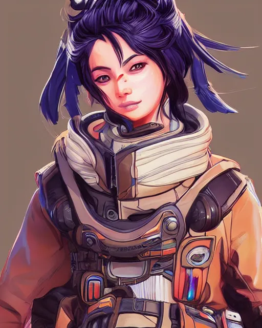 Prompt: Apex Legends Loba anime character digital illustration portrait design by Ross Tran, artgerm detailed, soft lighting