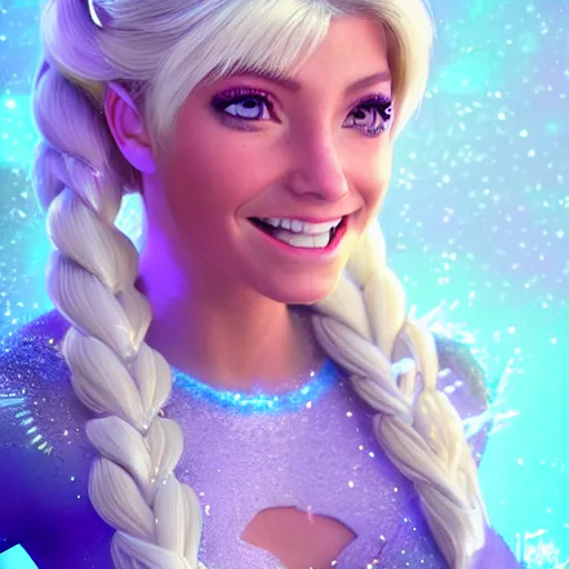 Image similar to alexa bliss as elsa, au naturel, hyper detailed, digital art, trending in artstation, cinematic lighting, studio quality, smooth render, unreal engine 5 rendered, octane rendered, art style by klimt and nixeu and ian sprigger and wlop and krenz cushart