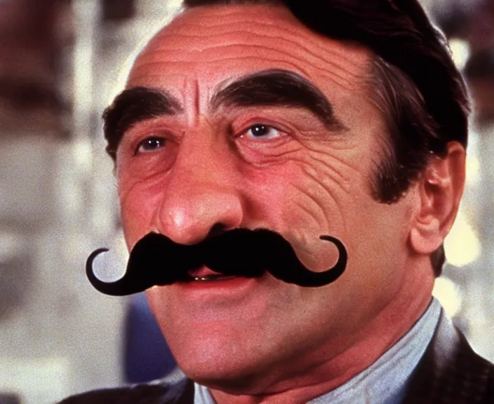 Image similar to a still of robert deniro with a mustache in super mario bros ( 1 9 9 3 ), 4 k, hi - res