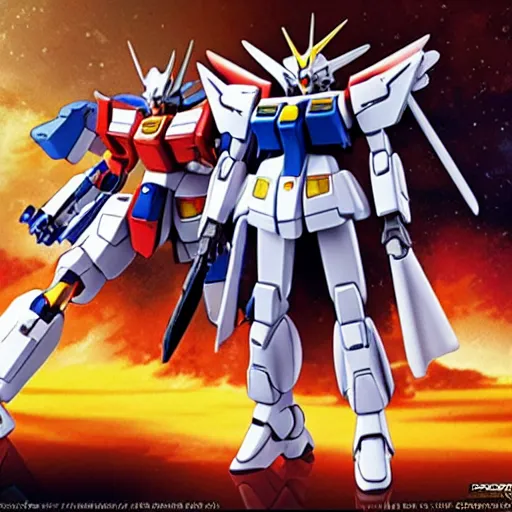 Prompt: gundam model bandai box art