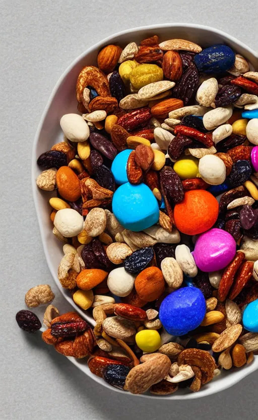 Image similar to a photo of the ultimate trail mix, 4k ultra