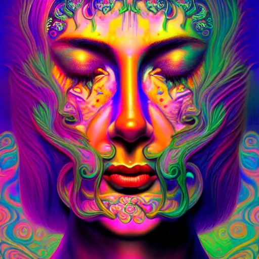 Image similar to An extremely psychedelic portrait of heaven, surreal, LSD, face, detailed, intricate, elegant, lithe, highly detailed, digital painting, artstation, concept art, smooth, sharp focus, illustration