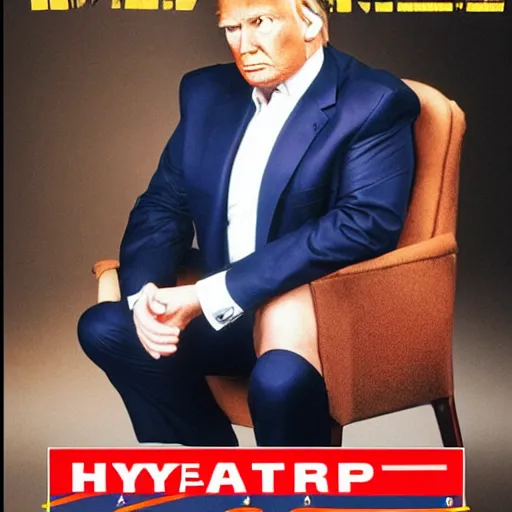 Image similar to hyper realistic photo of donald trump as a playboy model, proportional body