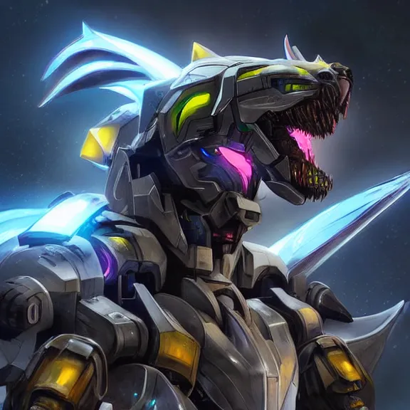 Prompt: hyper realistic, epic, highly detailed cinematic full body shot of a mecha canine, sharp claws, sleek armor, glowing visor, destroying city, digital art, furry art, dragon art, zoids art, furaffinity, deviantart