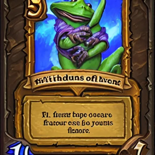 Image similar to hearthstone card of a frog