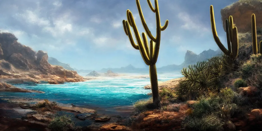 Prompt: A desert, the ocean, a jungle, snowscape, cinematic lighting, detailed oil painting, hyperrealistic, 8k